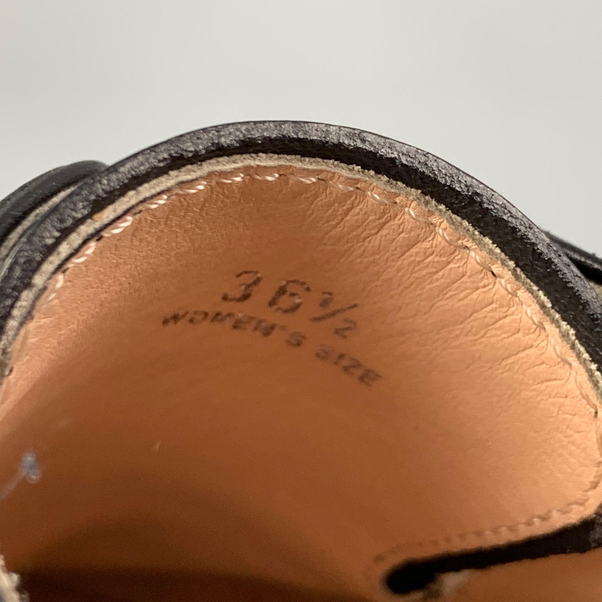 TOD'S Taille 6.5 Chaussures à lacets en cuir noir en vente 2