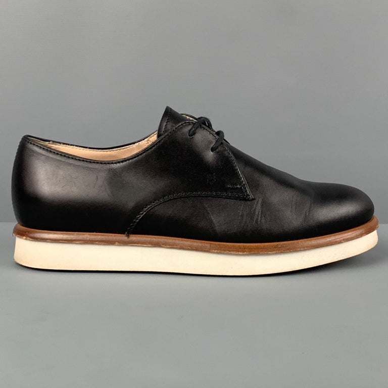 TOD'S Größe 6.5 Schwarze Leder-Schuhe zum Schnüren im Angebot bei 1stDibs