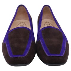 Tod's Square-Toe Loafers in Brown Suede