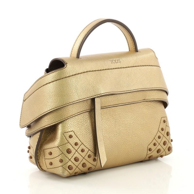 Tod's Studded Convertible Wave Bag Leather Mini In Good Condition In NY, NY