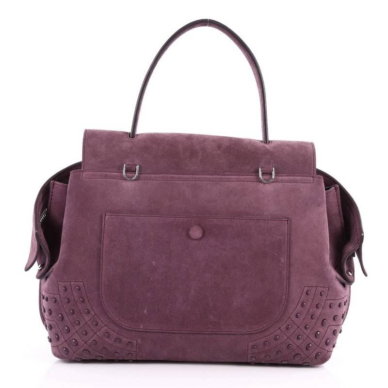 Tod's Studded Convertible Wave Bag Suede Medium  In Good Condition In NY, NY