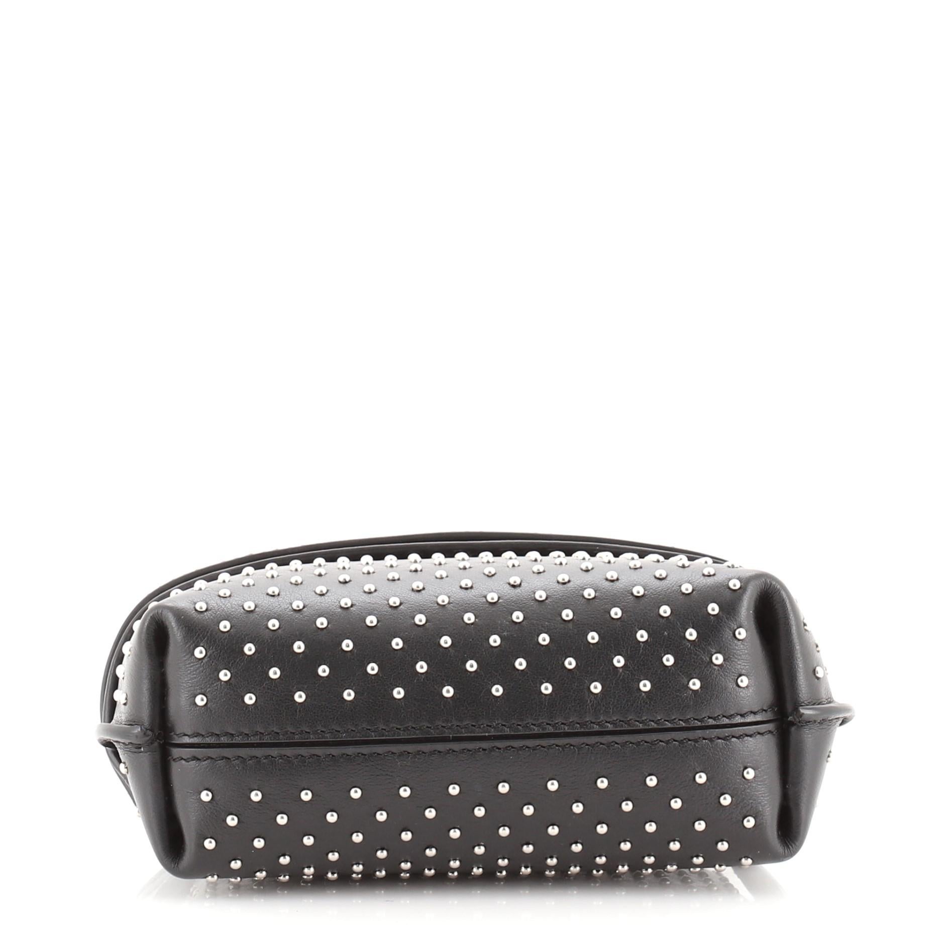 Women's Tod's Studded Wave Charm Bag Leather Black