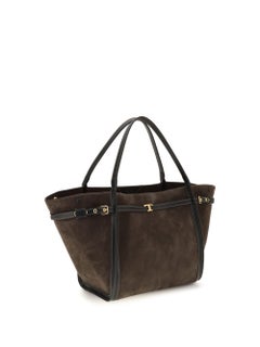 Tod's Suede and Calf Leather Tote Bag — Brown