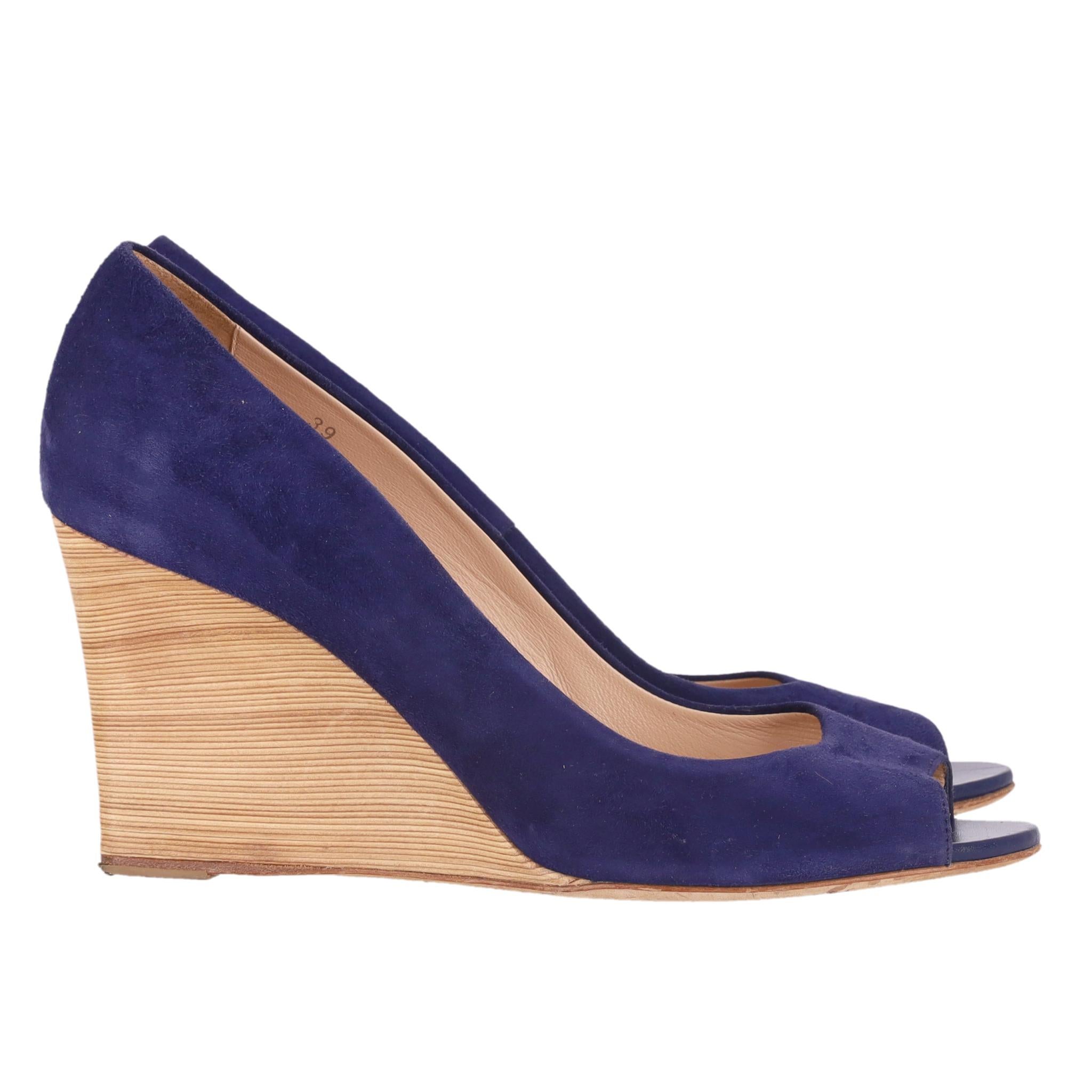 Violet Tod's - Escarpins à talons compensés en daim en vente