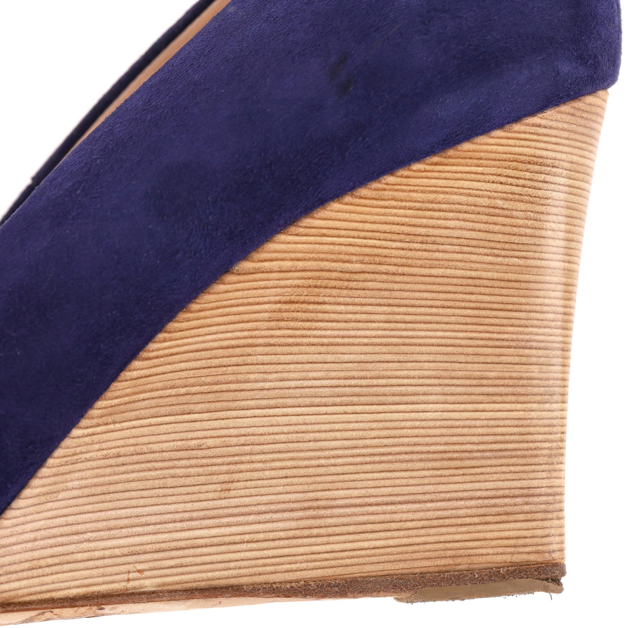 Tod's - Escarpins à talons compensés en daim en vente 4