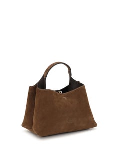 Tod's Suede with Removable T Pendant Shoulder Bag — Brown