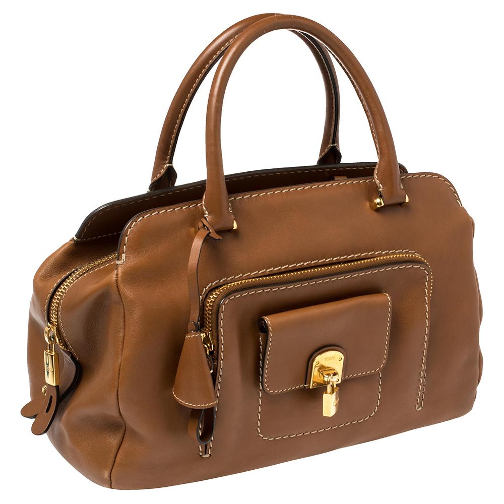 Tod's Tan Leather Front Pocket Satchel 6