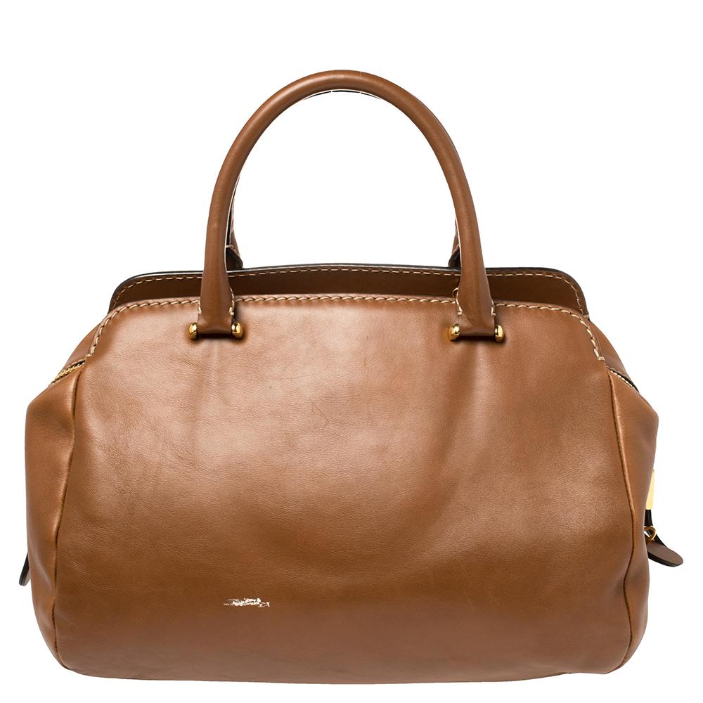 Tod's Tan Leather Front Pocket Satchel 3