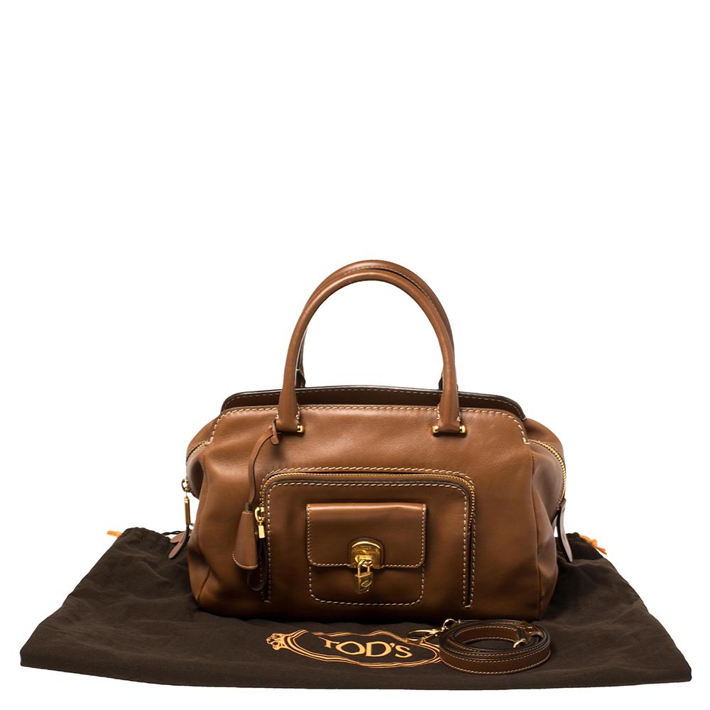 Tod's Tan Leather Front Pocket Satchel 4