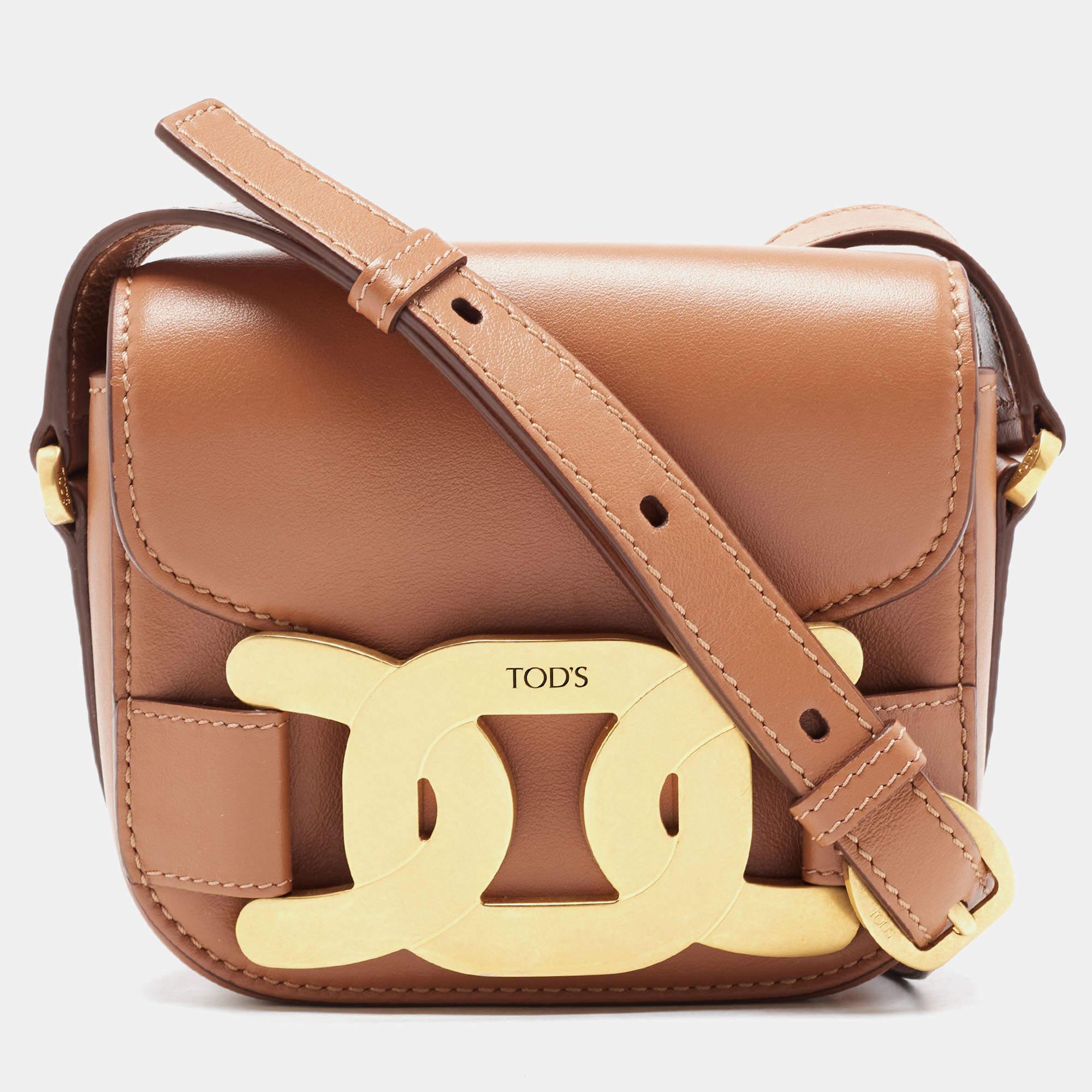Tod's Tan Leather Mini kate Crossbody Bag For Sale at 1stDibs