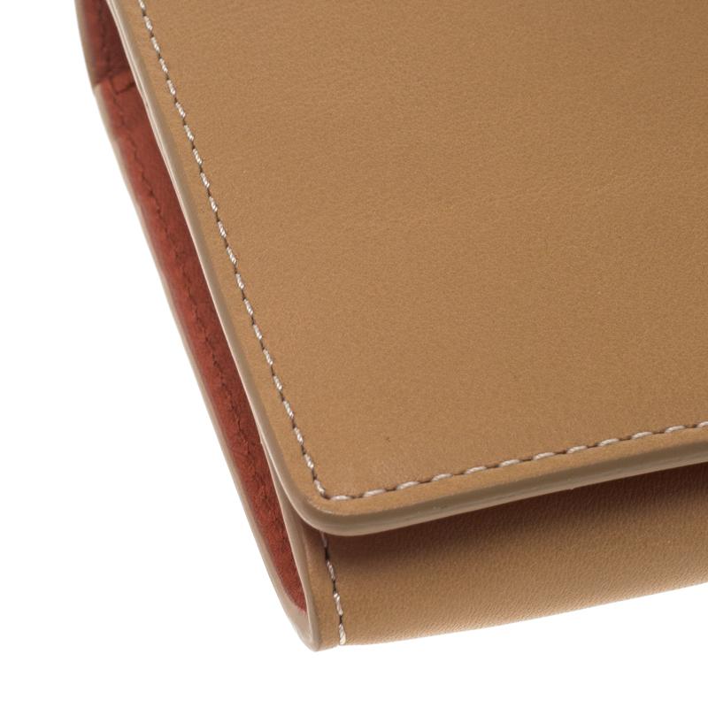 Tod's Tan Leather Radar Detail Long Wallet 2