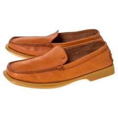 Tod's Tan Leather Rubber Sole Loafers Size 38.5