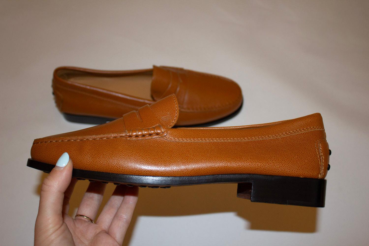 Tods Tane Leather Penny Loafers For Sale 1