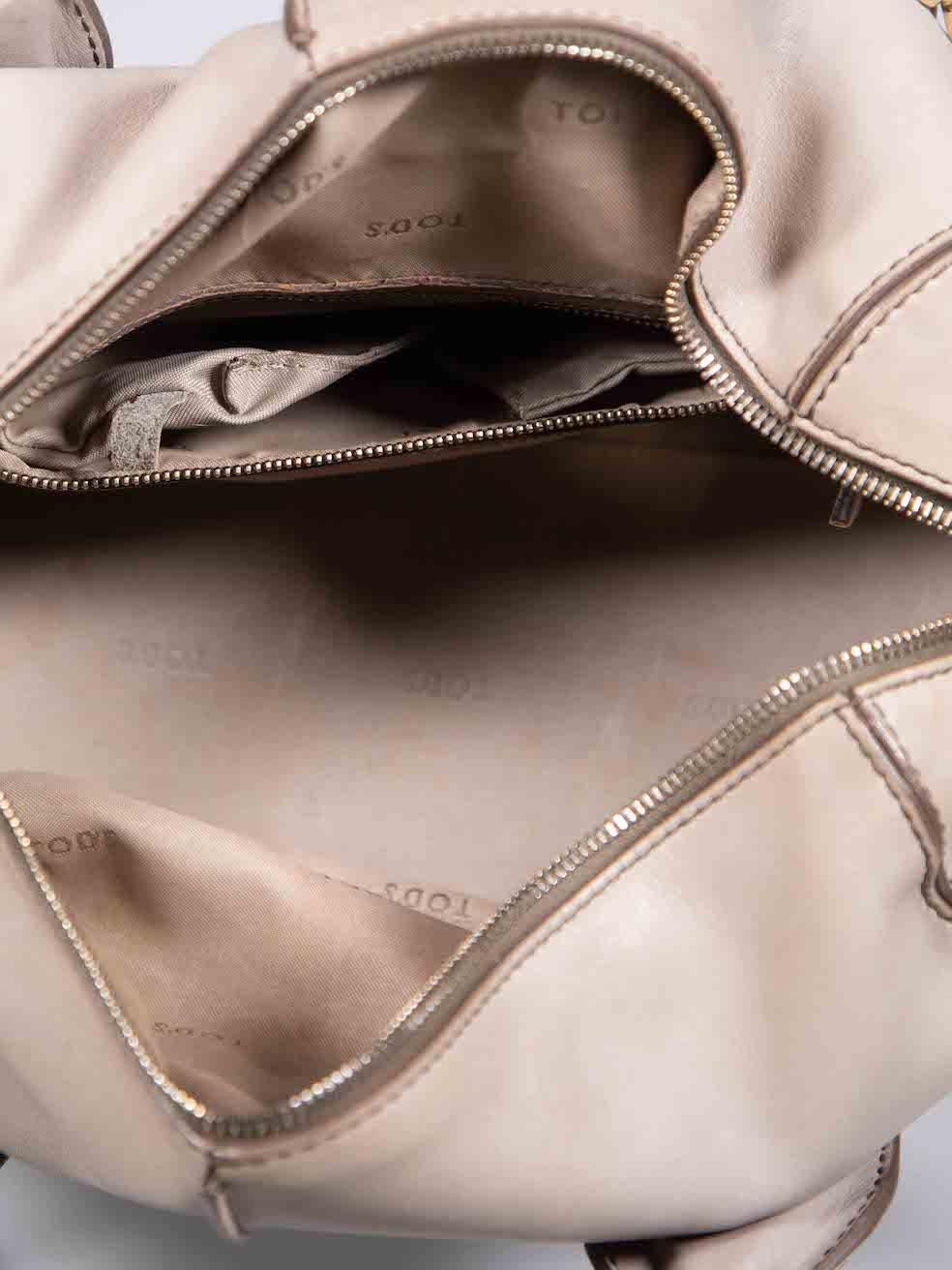 Women's Tod's Taupe Leather D-Styling Tote