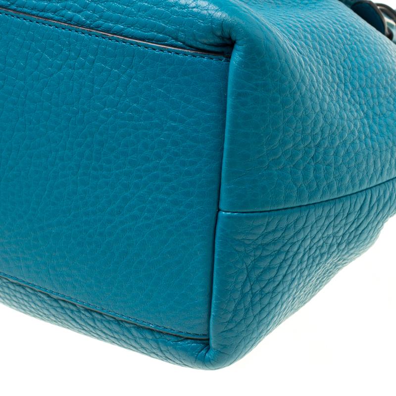 Tod's Turquoise Leather Top Handle Shoulder Bag 3