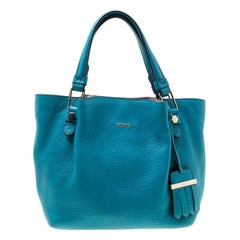 Tod's Turquoise Leather Top Handle Shoulder Bag
