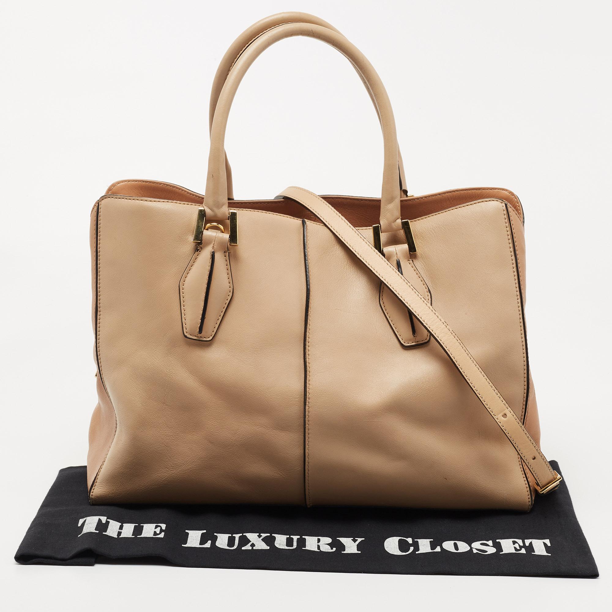 Tod's Zweifarbige D-Cube-Tasche aus Leder Medium 9
