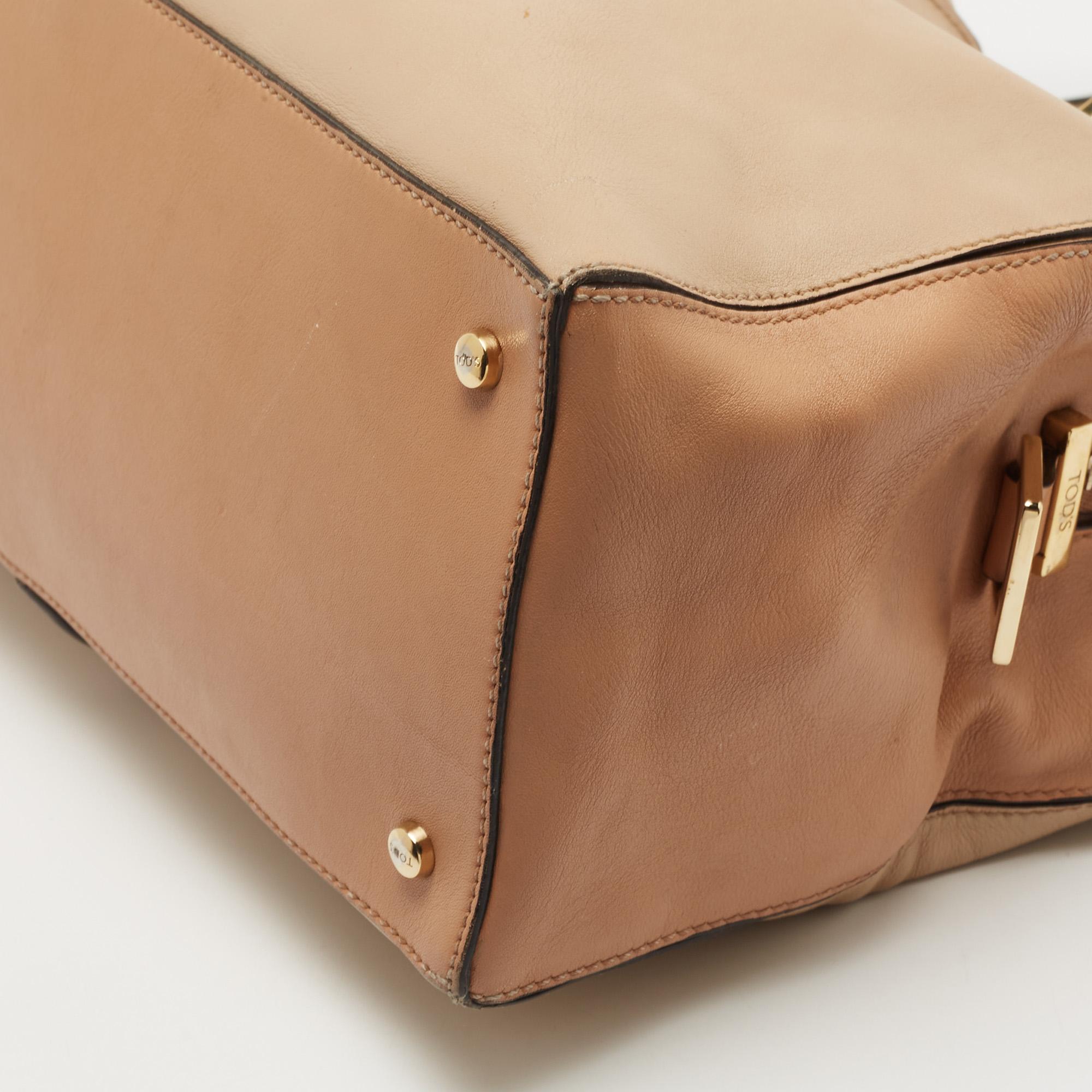 Tod's Zweifarbige D-Cube-Tasche aus Leder Medium Damen