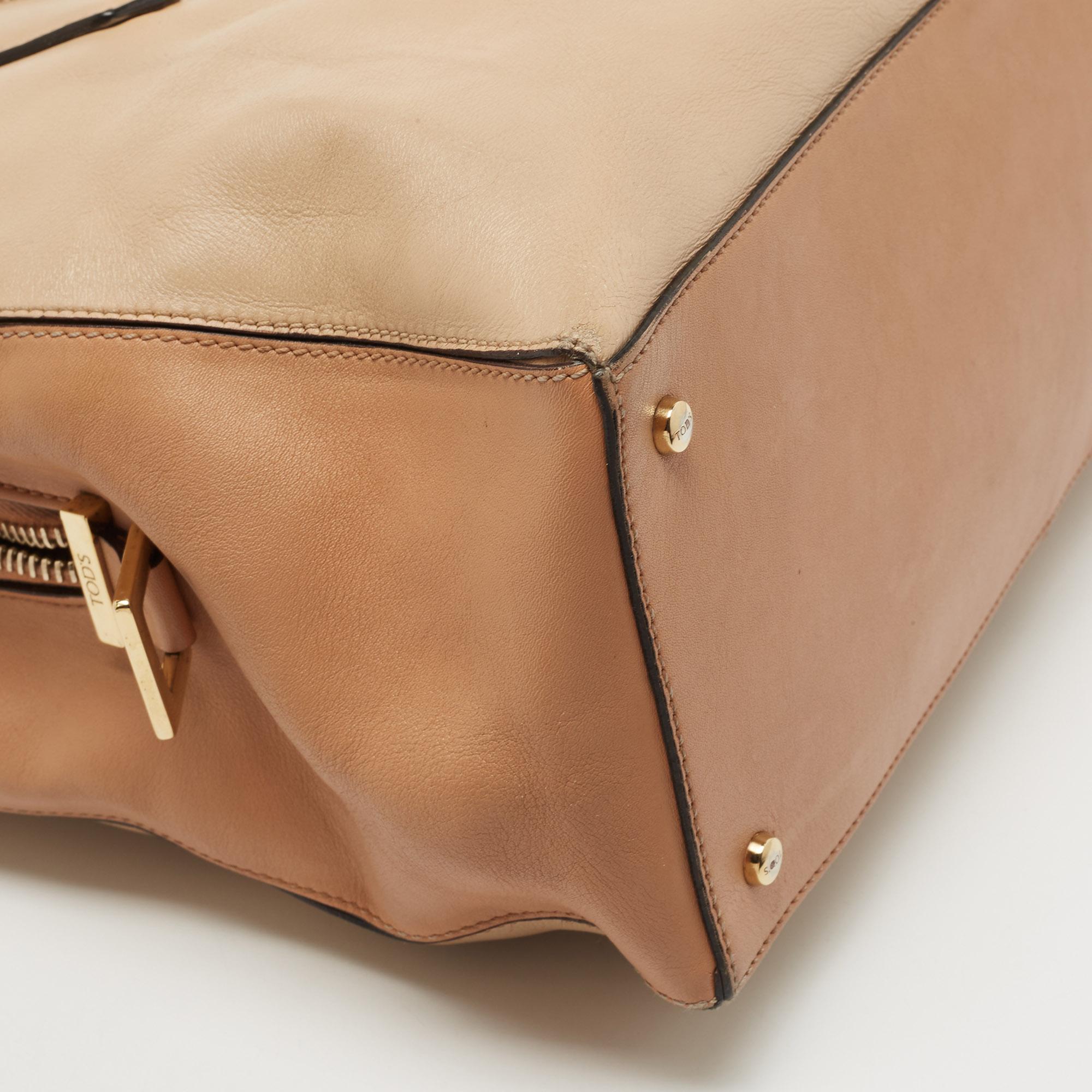 Tod's Zweifarbige D-Cube-Tasche aus Leder Medium 1