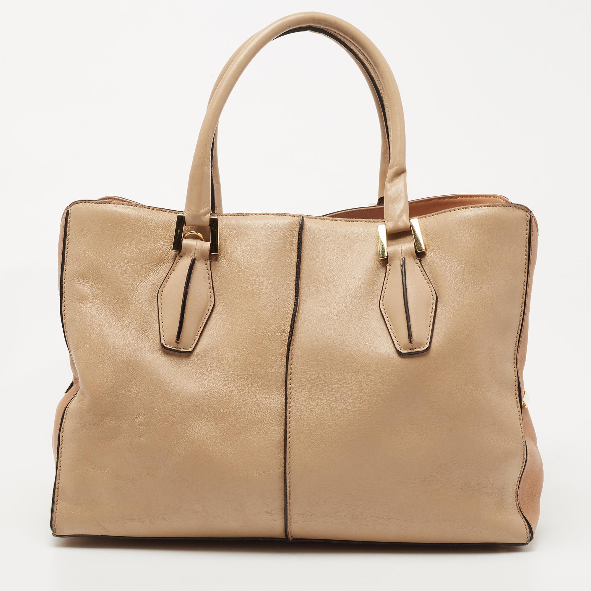 Tod's Zweifarbige D-Cube-Tasche aus Leder Medium 3