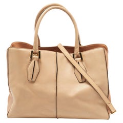 Tod's Two Tone Leather Medium D-Cube Tote
