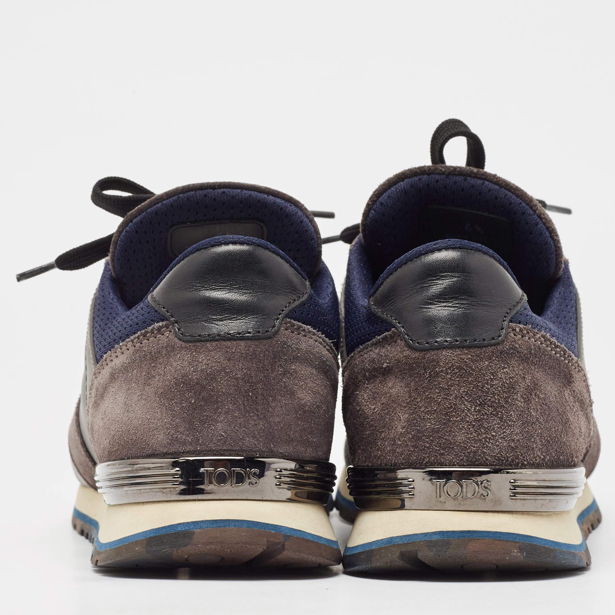 Men's Tod's Two Tone Neoprene and Suede Low Top Sneakers  Size 40 For Sale