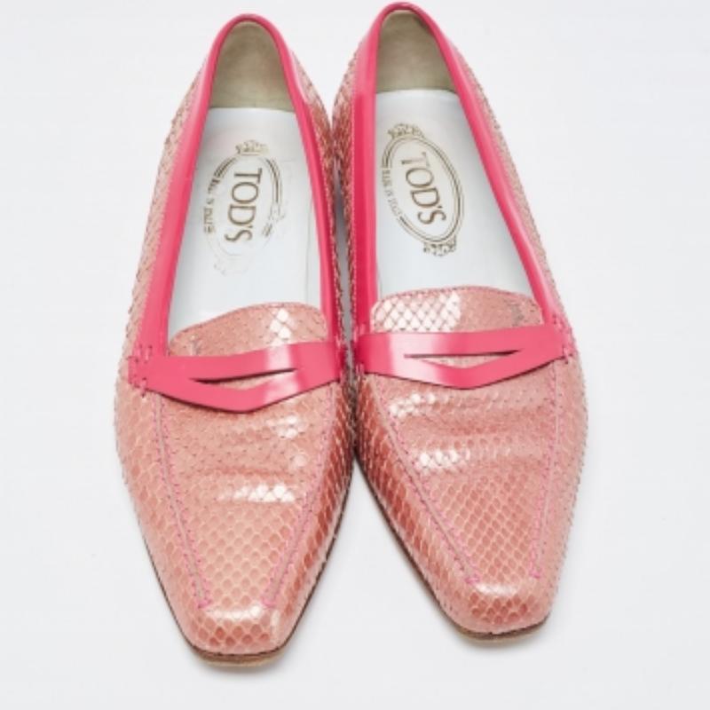 Mocasines Tod's bicolor charol y piel de serpiente talla 38 en venta 1