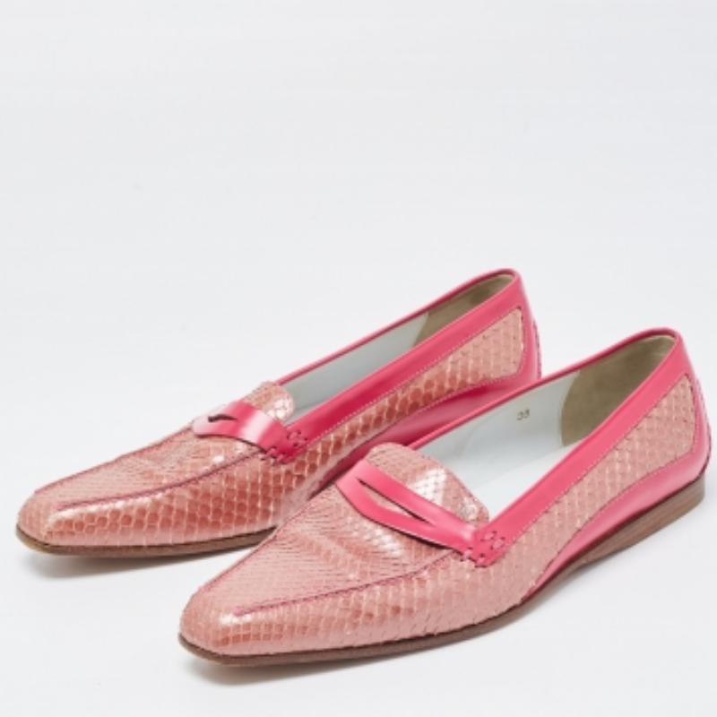 Mocasines Tod's bicolor charol y piel de serpiente talla 38 en venta 3