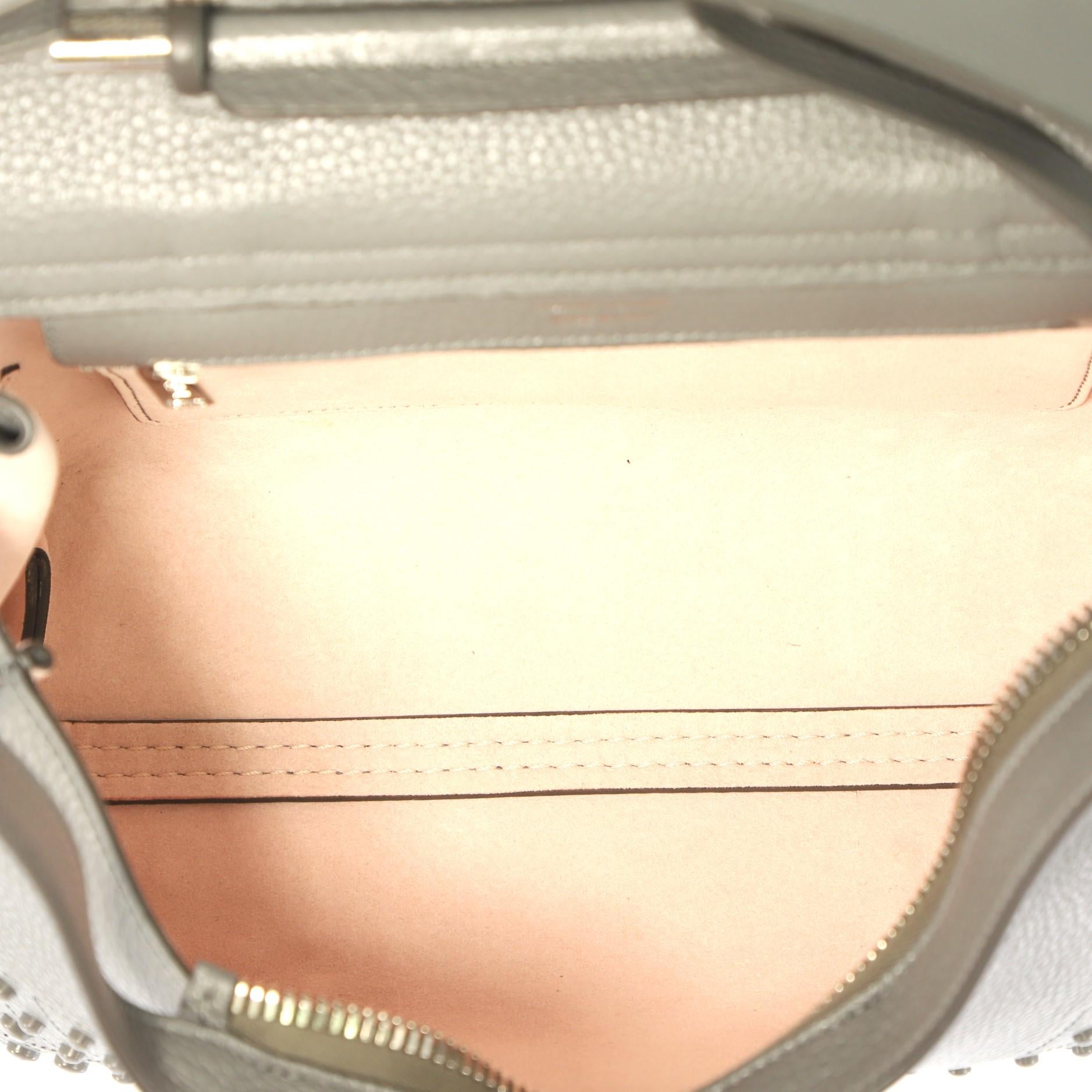Gray Tod's Wave Bag Embellished Leather Small