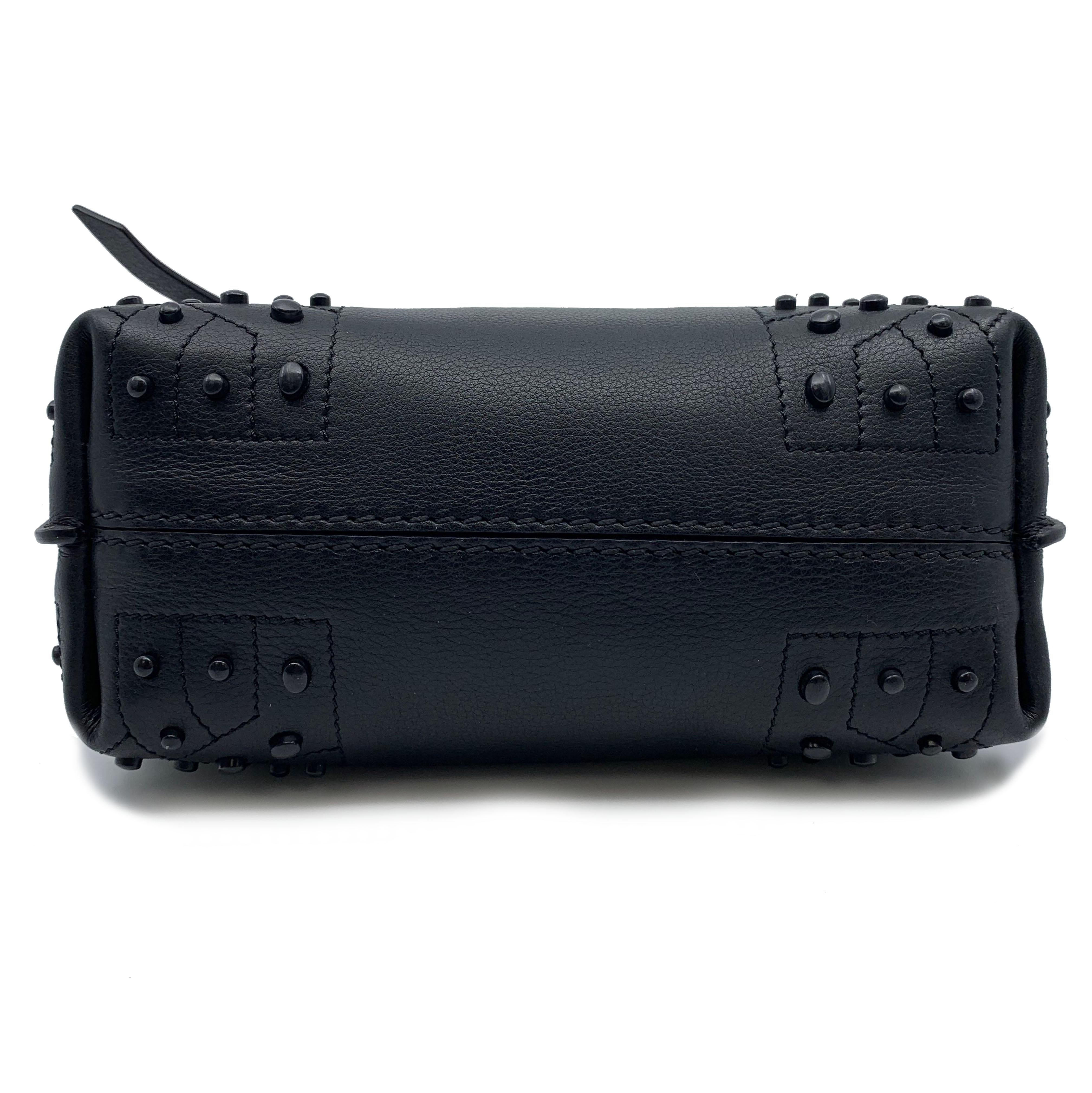 Tod's Wave Micro Gommini Black Leather Ladies Satchel Bag XBWAMRWD001MTI-B999 2