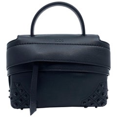 Tod's Wave Micro Gommini Black Leather Ladies Satchel Bag XBWAMRWD001MTI-B999