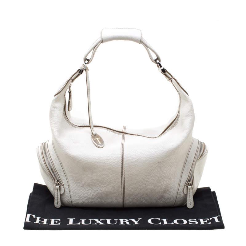 Tod's White Leather Charlotte Hobo For Sale 7