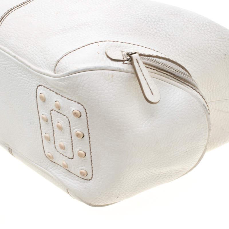 Tod's White Leather Charlotte Hobo For Sale 3