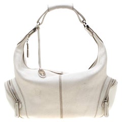 Tod's White Leather Charlotte Hobo