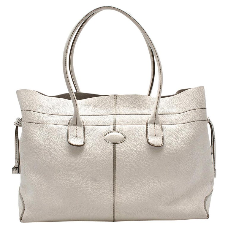 Tods White Leather D-bag Tote Bag For Sale at 1stDibs | tod's tote bag, tods  tote, tod's white bucket bag