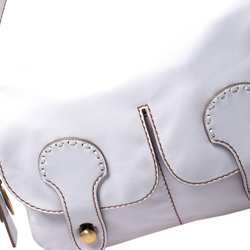 Tod’s White Leather Flap Shoulder Bag 3