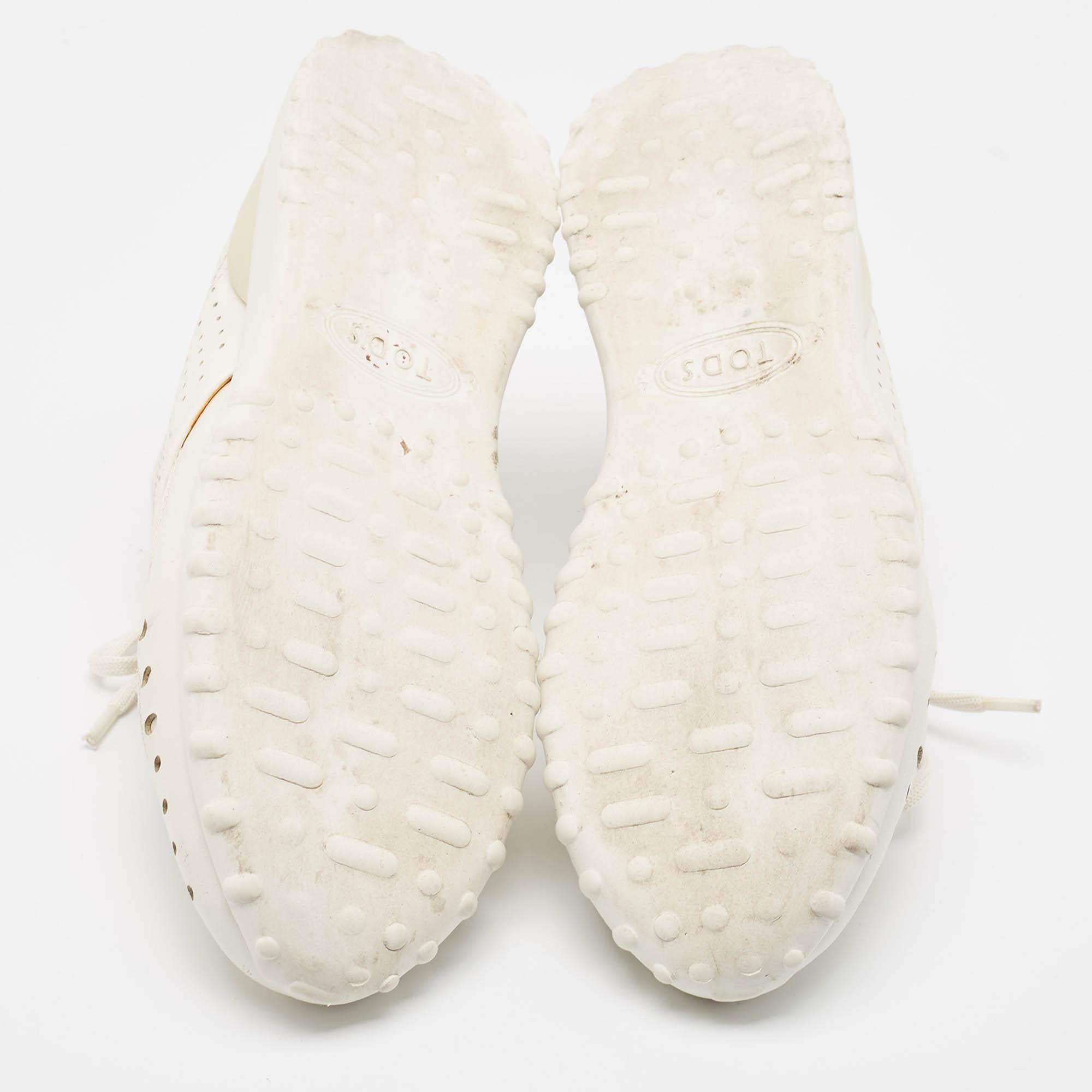 Tod's White Leather Lace Up Sneakers Size 36 For Sale 2