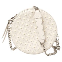 Tod's White Leather Round Gommini Crossbody Bag