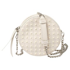 Prada Off White Saffiano Leather Mini Promenade Crossbody Bag For Sale ...
