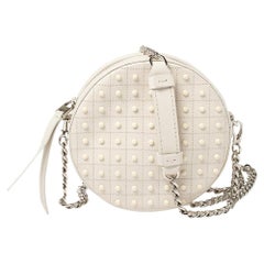 Tod's White Leather Round Gommini Crossbody Bag