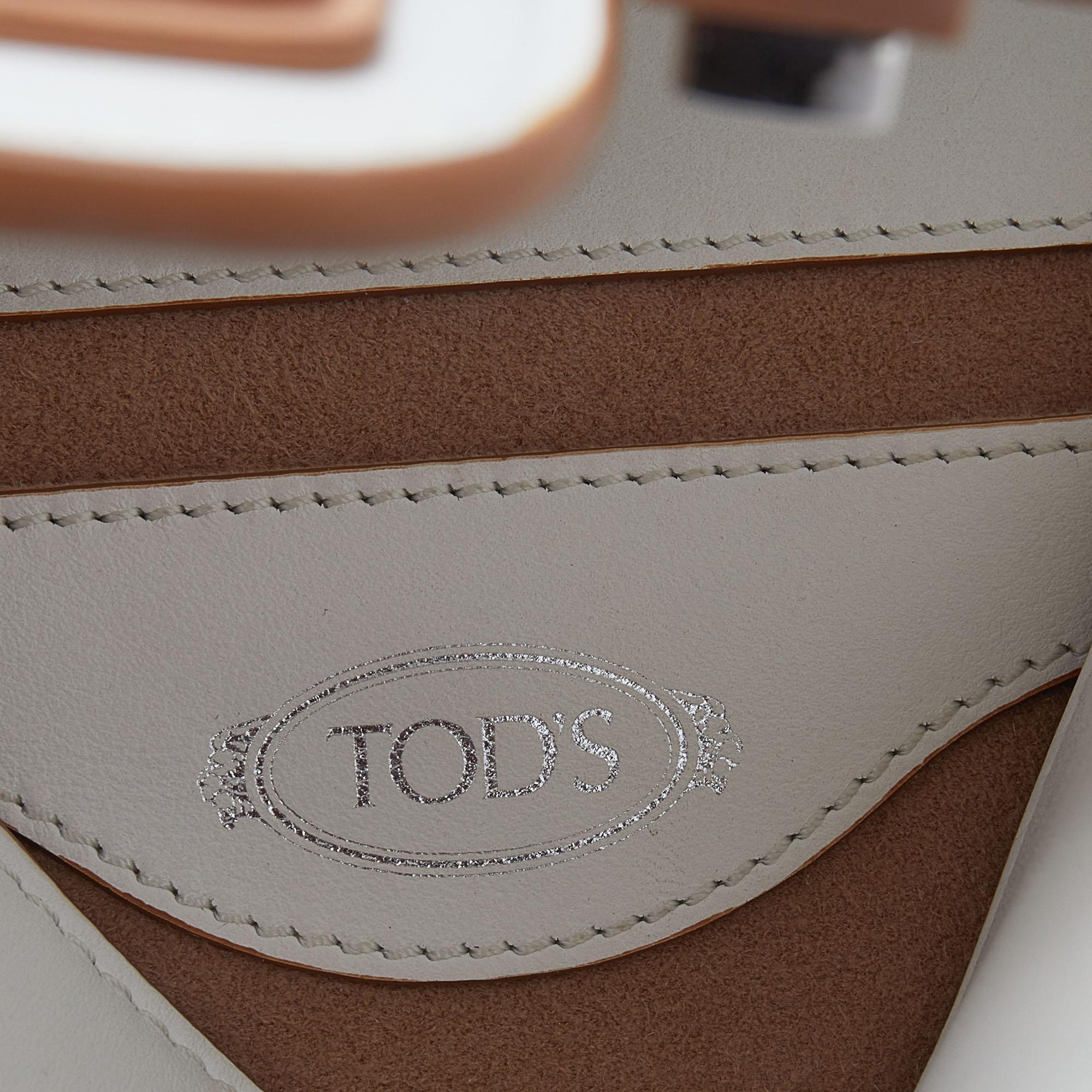 Tod's White Leather Studded Double T Saddle Bag 5