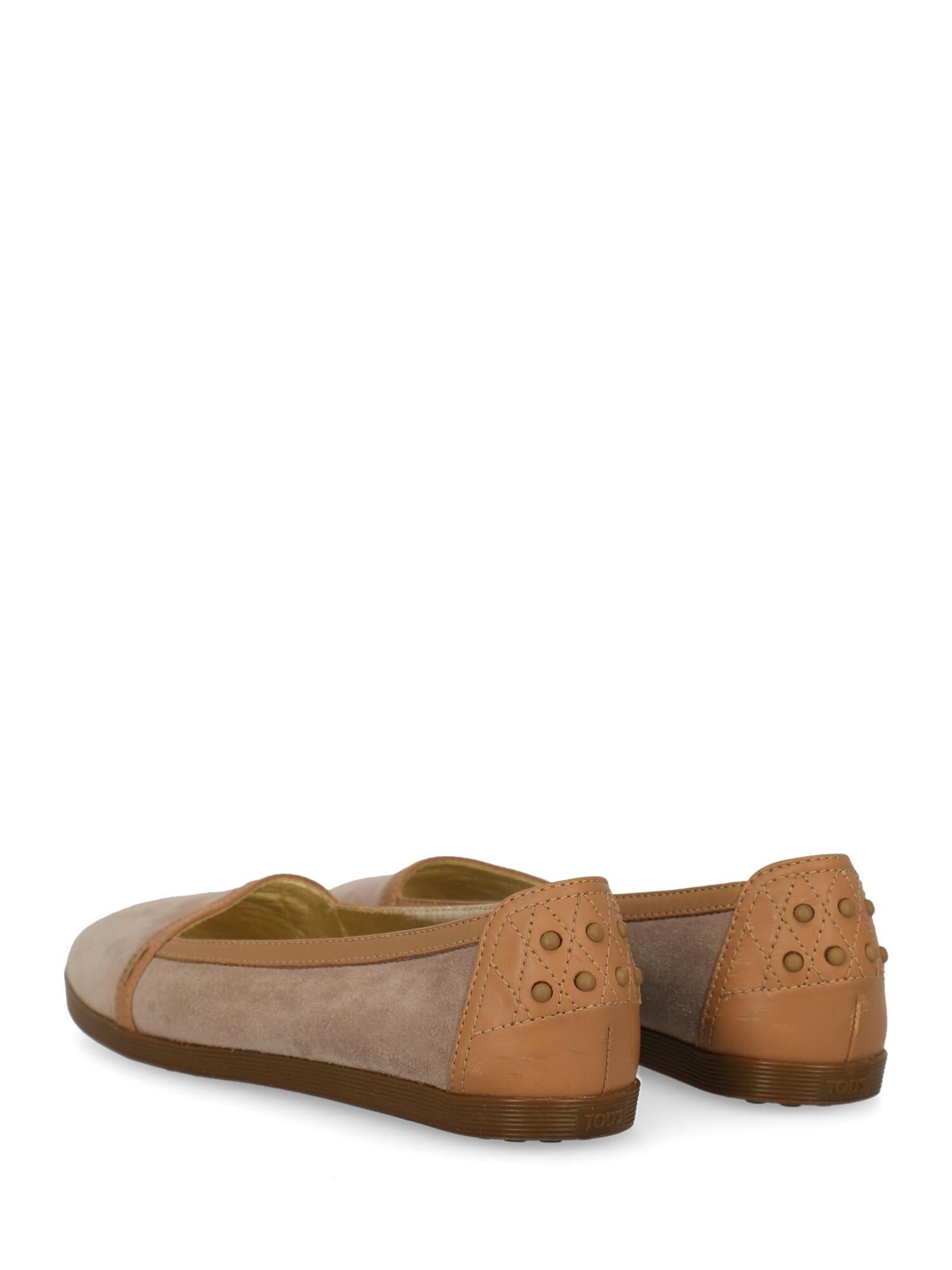 Women's Tod'S Woman Ballet flats Beige Leather IT 38 For Sale