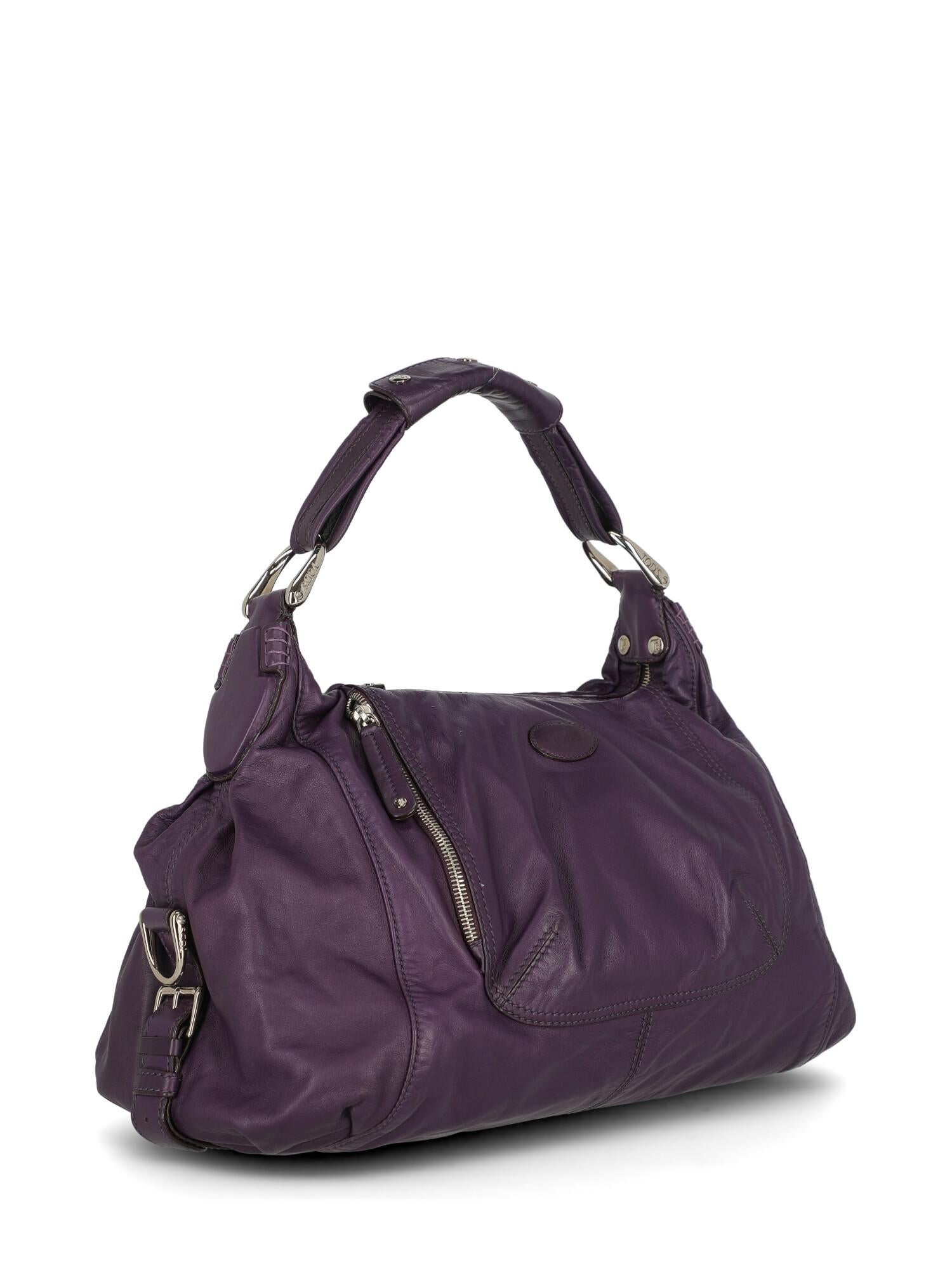 Black Tod'S Woman Shoulder bag  Purple Leather For Sale