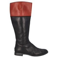Tod'S Women Boots Black, Red Leather EU 39