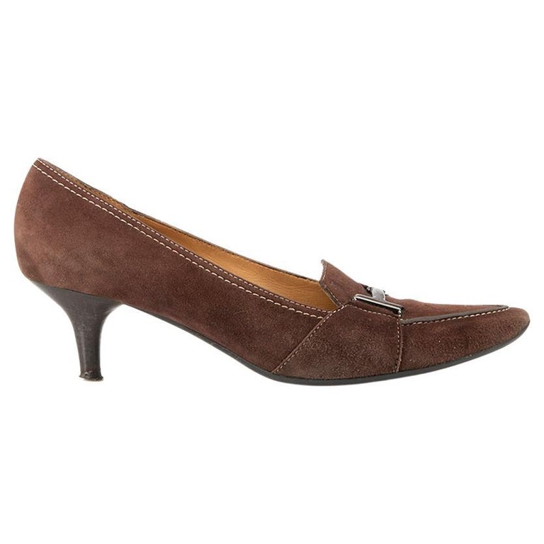 grafiek controller Kantine Tod's Women's Brown Suede Pumps For Sale at 1stDibs