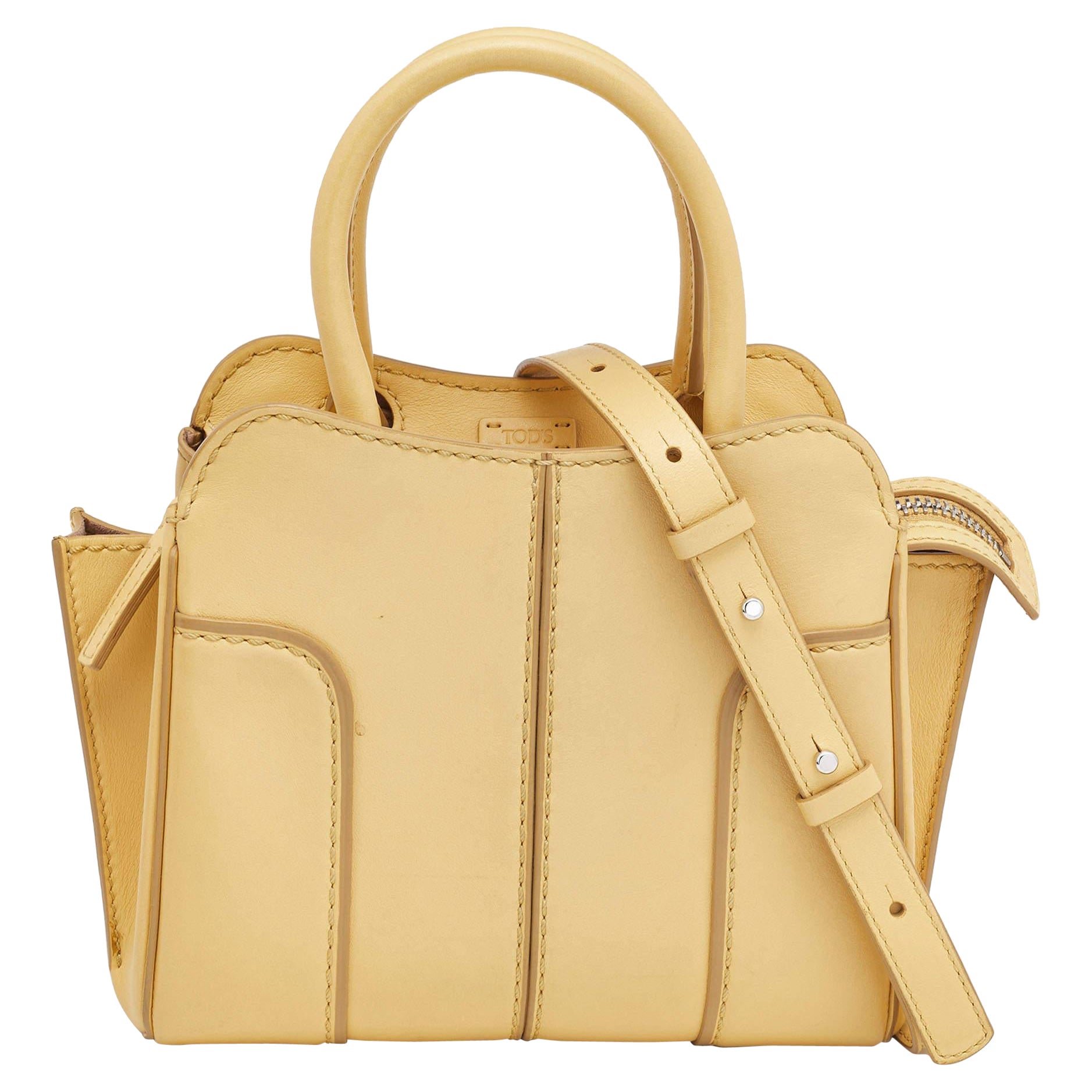 Tod
s Yellow Leather Micro Sella Satchel