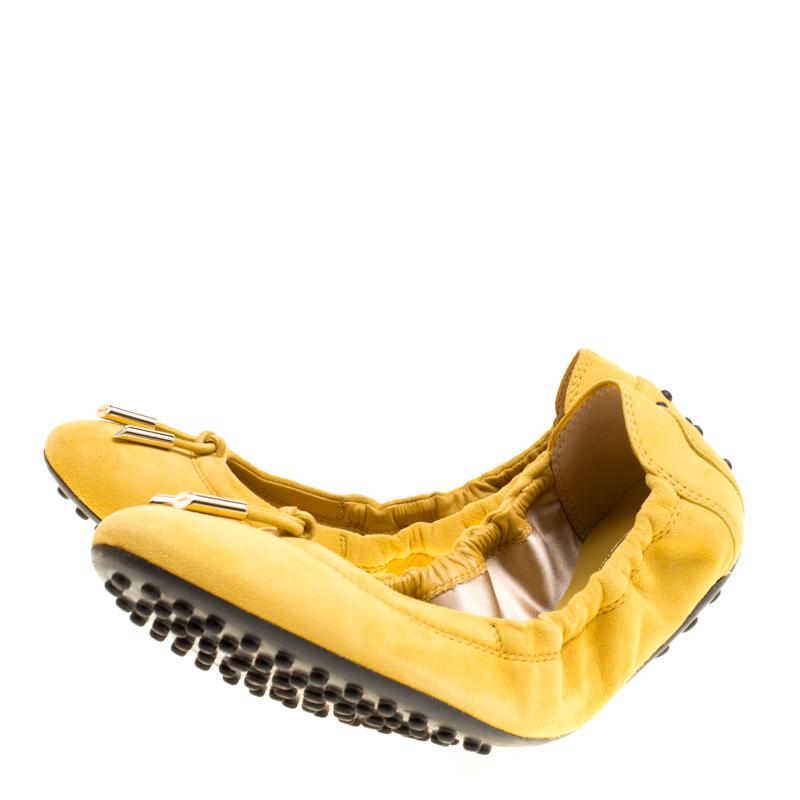 yellow flats with bow