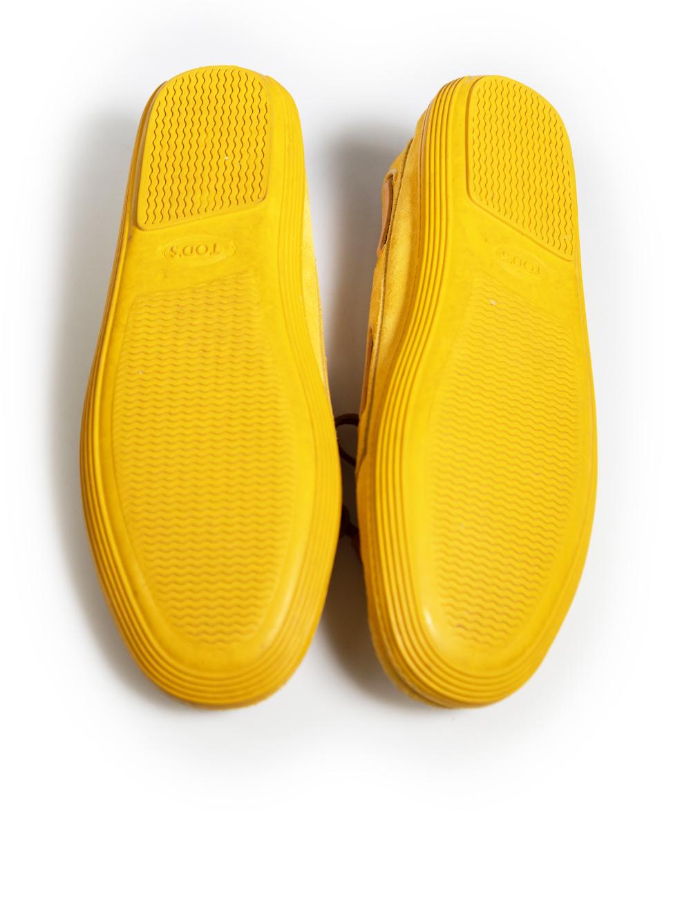 Women's Tod's Yellow Suede Leather Loafers Size IT 36.5