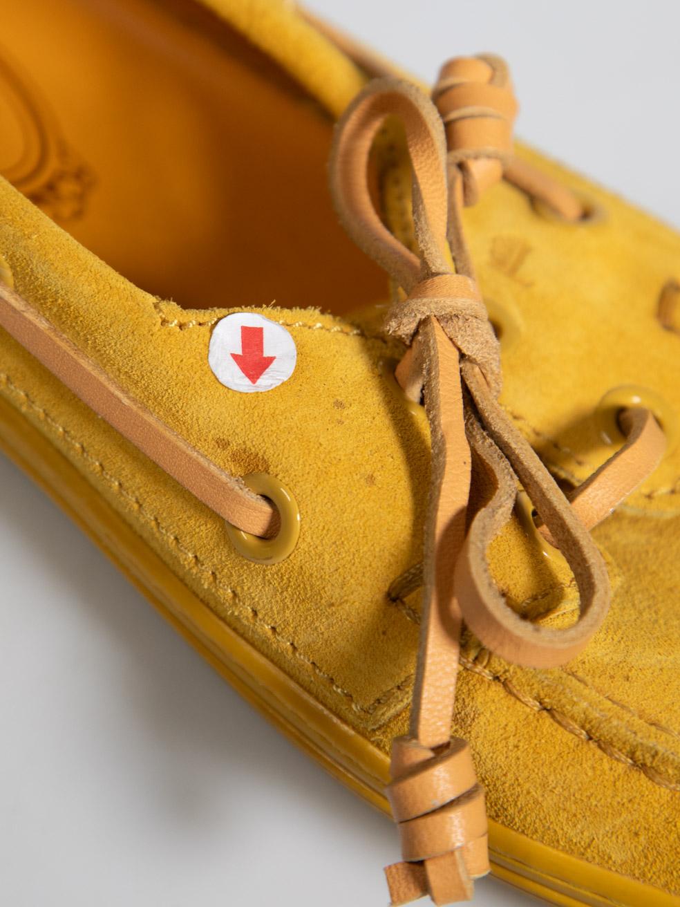 Tod's Yellow Suede Leather Loafers Size IT 36.5 4