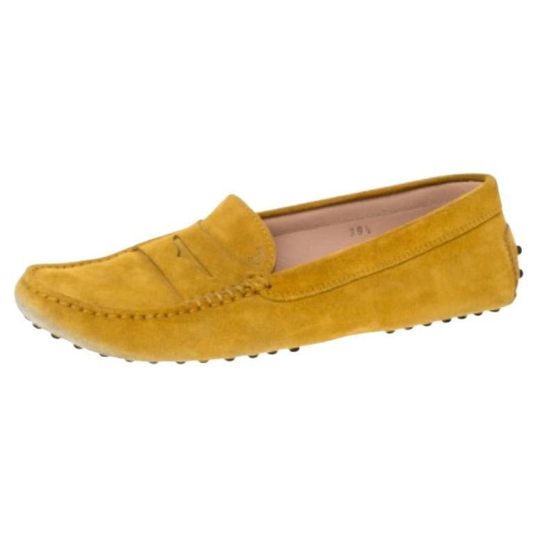 Tod's - Penny Loafers en daim jaune - Taille 39,5